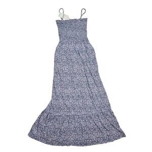 Pact Women's French Navy Ditsy Luxe Jersey Smocked Dress M